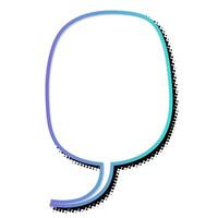 Blank speech bubble outline on colorful background for design use vector