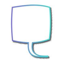 Outline of a speech bubble with colorful accents and shadow details vector