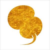 Golden speech bubble design with unique texture on white background vector