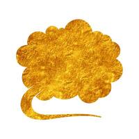 Golden speech bubble with elegant curves and textured design vector