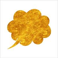 Thought bubble illustration with a golden texture design vector