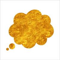 Bright golden thought bubble design for creative projects vector