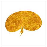 speech bubble featuring a golden speech bubble with a lightning bolt vector