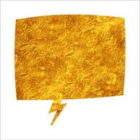 Bright speech bubble texture with lightning shape on a gold background vector