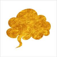 Creative golden speech bubble on white background in artistic design vector