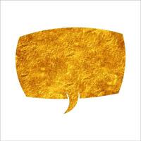 Creative golden speech bubble with textured surface vector