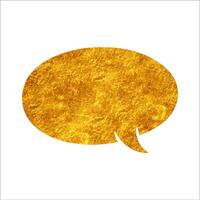 Golden speech bubble design on white background vector