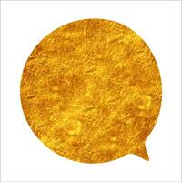 Golden speech bubble design for communication and expression vector