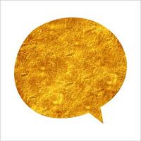 Golden speech bubble with white background for design projects vector
