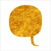 Artistic golden speech bubble with white background vector