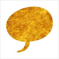 Bright golden speech bubble on white background for design vector