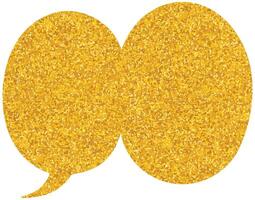 Golden speech bubble design for creative projects and branding vector