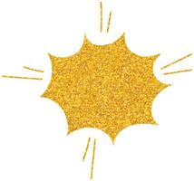 Bright golden speech bubble design with sparkles and shine vector