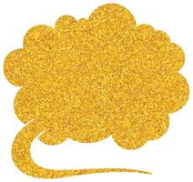 Bright golden speech bubble illustration with sparkly texture vector