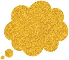 Creative thought bubble with a gold glitter effect for design vector