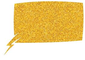 Colorful speech bubble with a textured golden filling vector