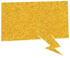 Colorful golden speech bubble with lightning shape design vector