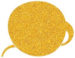Bright golden circular speech bubble with sparkle effects vector