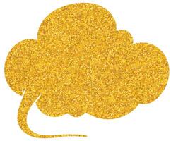 Bright golden speech bubble design with a textured appearance vector