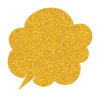 Creative golden speech bubble design with sparkles vector