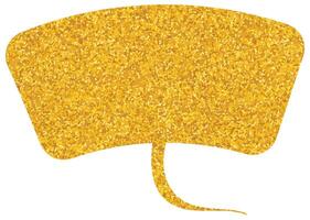 Golden color speech bubble with a unique curved shape on a white background vector