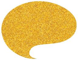 Bright glittered golden speech bubble on a blank background vector