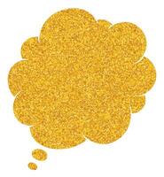 Creative thought bubble design with golden glitter effect vector