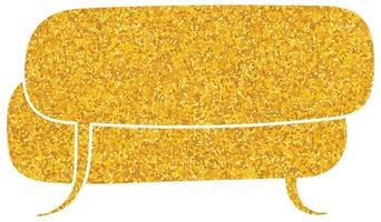 Yellow sparkling speech bubble resting in a bright living room vector