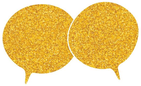 dorado habla burbujas representando conversacion y diálogo vector