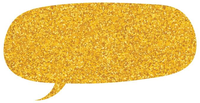 brillante dorado habla burbuja con espumoso textura para diseño vector