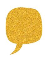 Creative glittered golden speech bubble design on white background vector