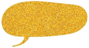 Speech bubble filled with golden glitter for creative design vector