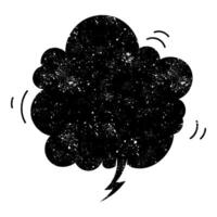 speech bubble silhouette filled with cosmic details floats above vector