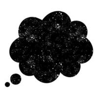 Black speech bubble shaped thought bubble with starry background design vector
