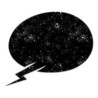 Colorful cosmic speech bubble design with starry background vector