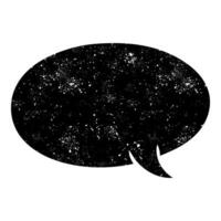 Creative grunge speech bubble design featuring cosmic elements vector
