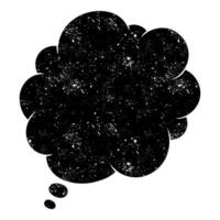Unique black thought bubble design with cosmic backdrop vector