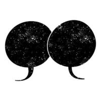 Two abstract speech bubbles with a cosmic design background vector