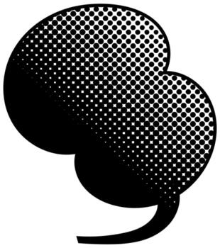 Unique speech bubble with dotted pattern in monochrome style vector