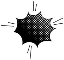 Black and white graphic of a speech bubble with dotted pattern vector