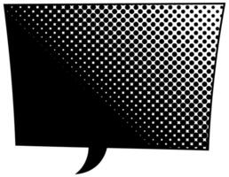 Speech bubble design with halftone effect in black color vector