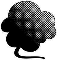 Creative black and white speech bubble with halftone pattern vector