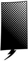 Creative speech bubble featuring black and white dotted pattern vector