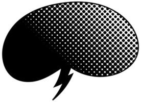 Creative speech bubble design with a dynamic lightning bolt vector