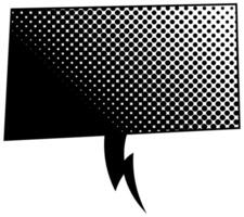 Speech bubble design with halftone pattern and dynamic shape vector