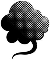 Creative black and white speech bubble silhouette design with texture vector