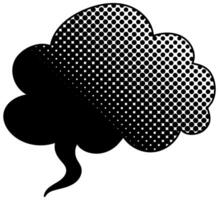 Unique art design featuring a halftone thought bubble shape vector