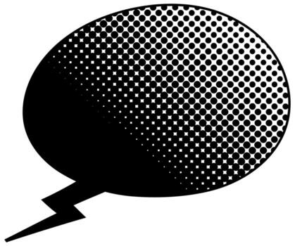 habla burbuja diseño con trama de semitonos modelo en un blanco antecedentes vector