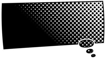 Abstract black and white speech bubble halftone design in modern art style vector