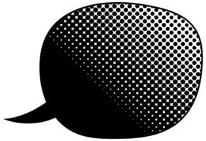 Speech bubble design with halftone pattern for communication needs vector